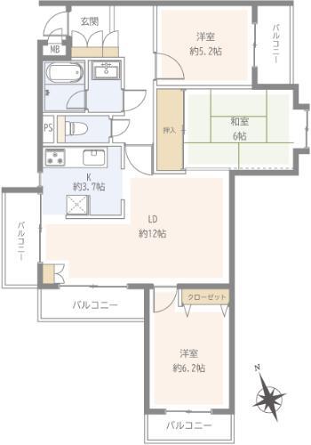 Apartment Minami Magomedai Room 207 thumbnail
